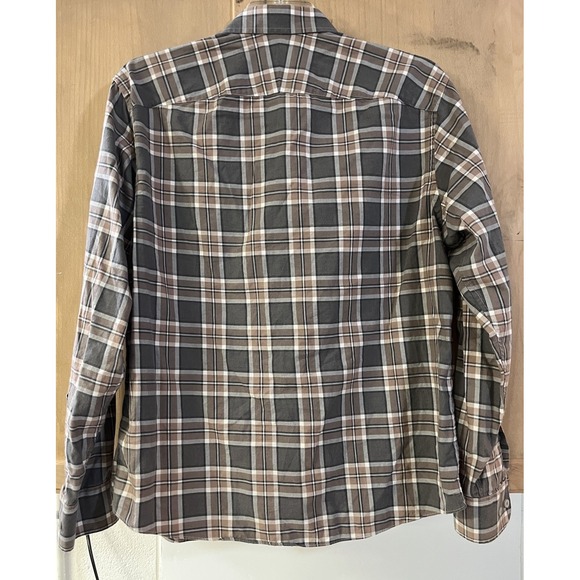 Untuckit 100%Cotton LS Button Up‎ XL Brown/Gray Plaid - Picture 2 of 7